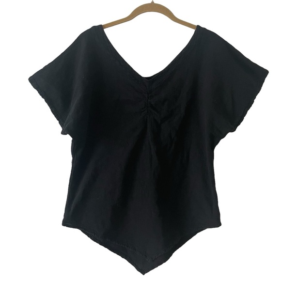 COTTONWAYS 100% Cotton The "Linda" Ruched Cottonways Classic Black Size XS 0 - Picture 1 of 7